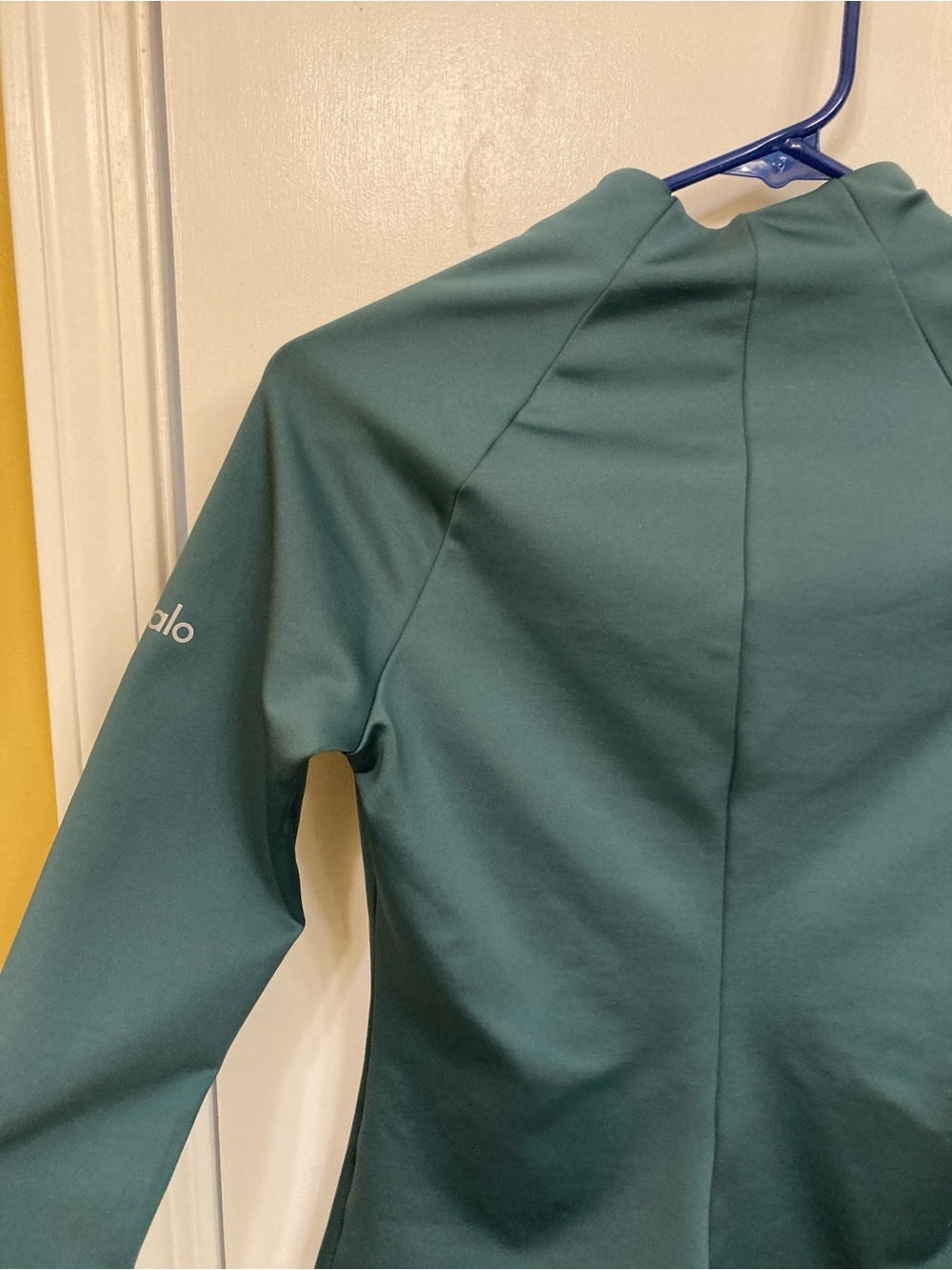 ALO Yoga Women's Long Sleeve Mock Neck Top in Teal - Picture 3 of 4